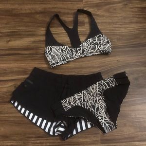 Lululemon size 4 swim set with reversible shorts